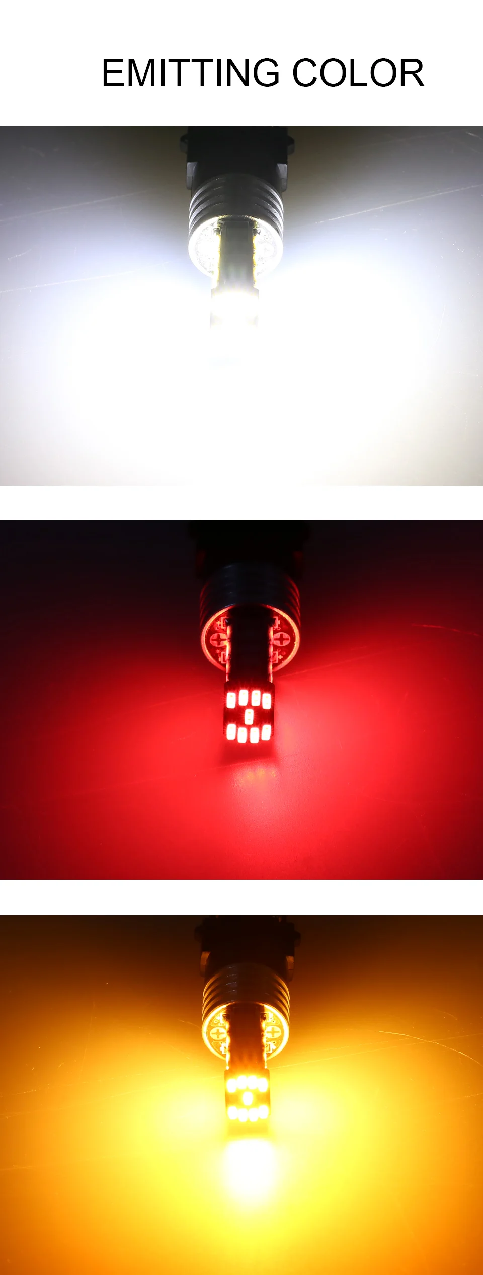ANMINGPU 2x сигнальная лампа 3157 светодиодные лампы P27W P27/7 W Led T25 3156 Canbus для авто сигнала поворота Стоп-сигнал обратный светильник Янтарный 12V