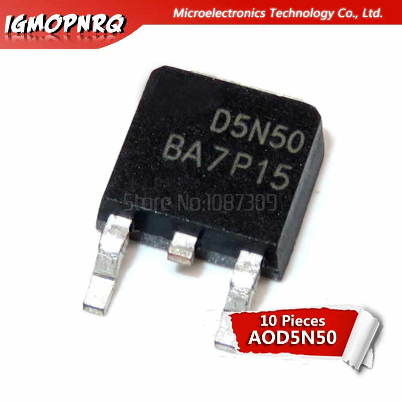 10pcs 5N50 D5N50 AOD5N50 TO-252 Chipset Hot Products