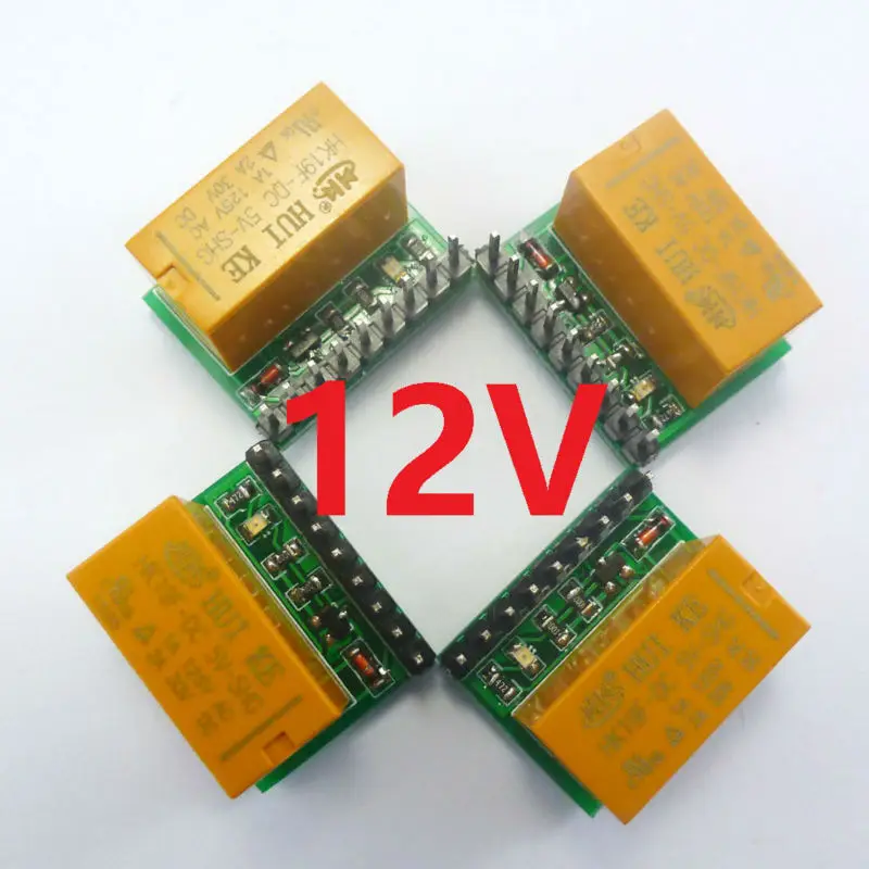 DR21C01 * 4 шт. супер маленький DC 12 В DPDT релейная плата модуль HK19F печатная для стерео