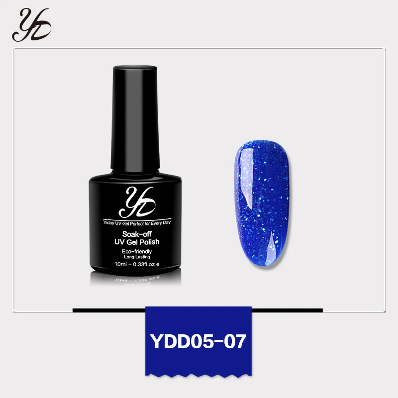 Yiday Bling Platinum Silver Блестки Блестящий Синий УФ-гель для ногтей лак замачивающийся лак мерцающий дизайн ногтей маникюр нужна лампа - Цвет: color 07
