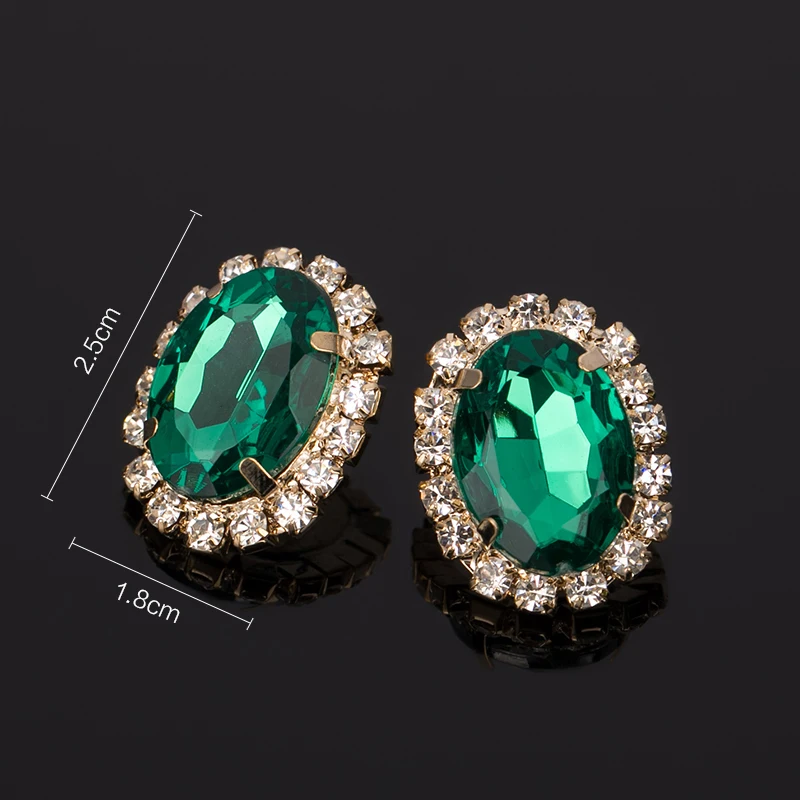 Женские серьги с разноцветными кристаллами YFJEWE серьги-гвоздики овальной формы