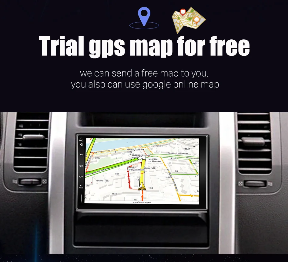Eunavi 7 ''2 Din Android 9,0 Автомобильный Кран ПК планшет в тире 2din универсальный 1024*600 gps Мультимедиа Радио стерео аудио плеер без DVD