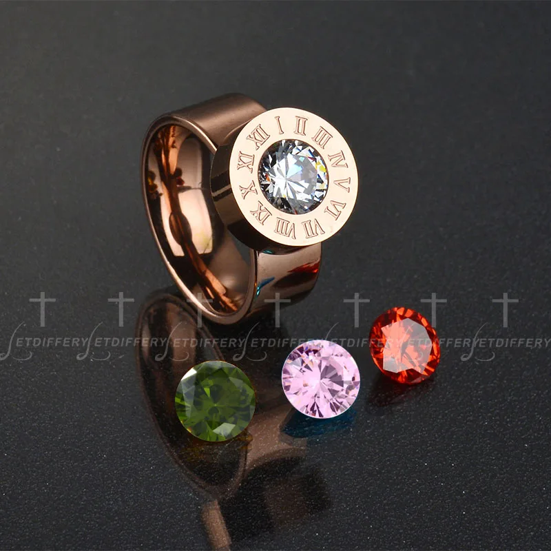 Женское кольцо с римскими цифрами Letdiffery Сменное из нержавеющей стали