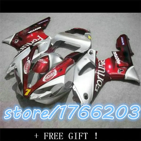

Недорогие мотоциклы 100% от repsol YZF R1 YZF - R1 YZF1000 YZFR1 серебро 2000 пробы Обтекатель тела крови красная часть три