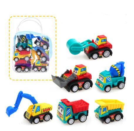 Construction vehicle 12 шт./6 шт., игрушки для автомобиля, детский гоночный автомобиль, детские мини-машинки, мультипликационный автомобиль, автобус, грузовик, детские игрушки, подарок для мальчика, GYH - Цвет: Construction vehicle