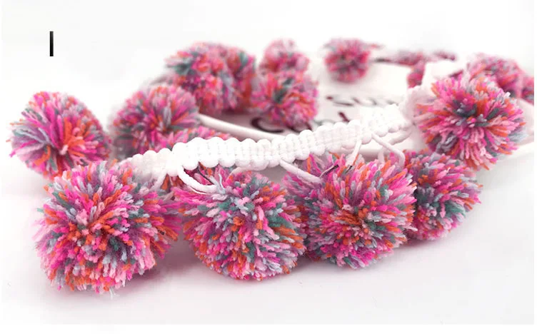 3 ярдов помпон кисточка кружевная отделка лента шар ткань с бахромой Кружевной