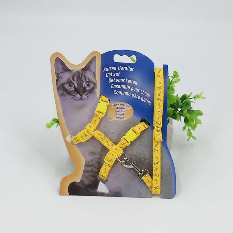 Красочные Нейлон шлейка для кошек поводок котенка Регулируемый Pet тяги жгут