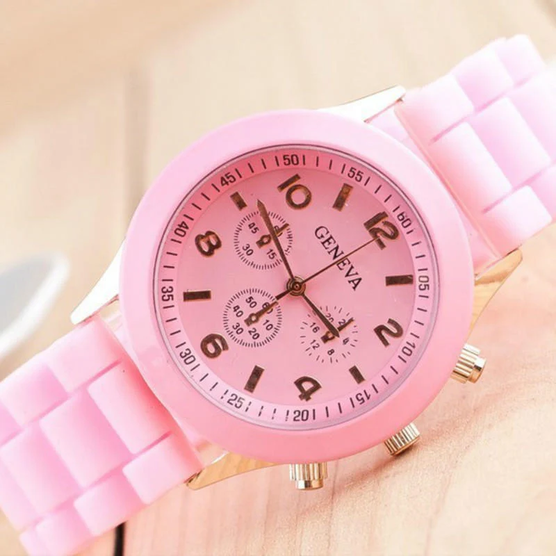 pink TIke Toker, роскошные брендовые Силиконовые кварцевые часы для женщин и мужчин, Дамская мода, браслет, наручные часы, наручные часы, relogio feminino masculino - Цвет: pink