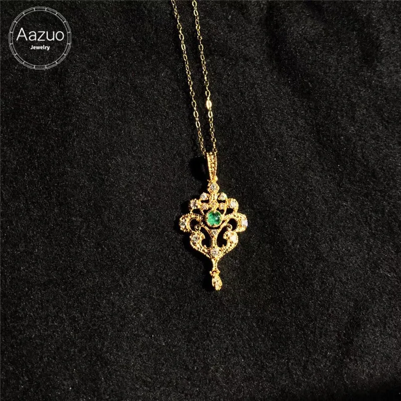 

Цепочка женская из желтого золота 18 карат, с изумрудом, 0.133ct