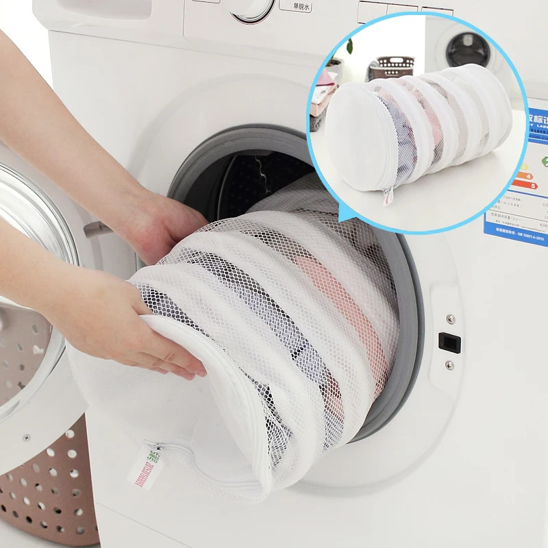 Утолщенный мешок для белья из тонкой сетки вместительный двухслойный стирки