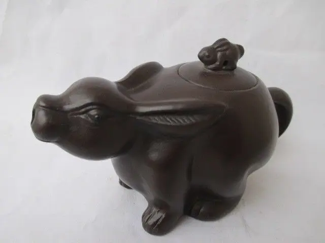 Изысканная интересная Древняя китайская глина Jingdezhen кролик чайник-скульптура |