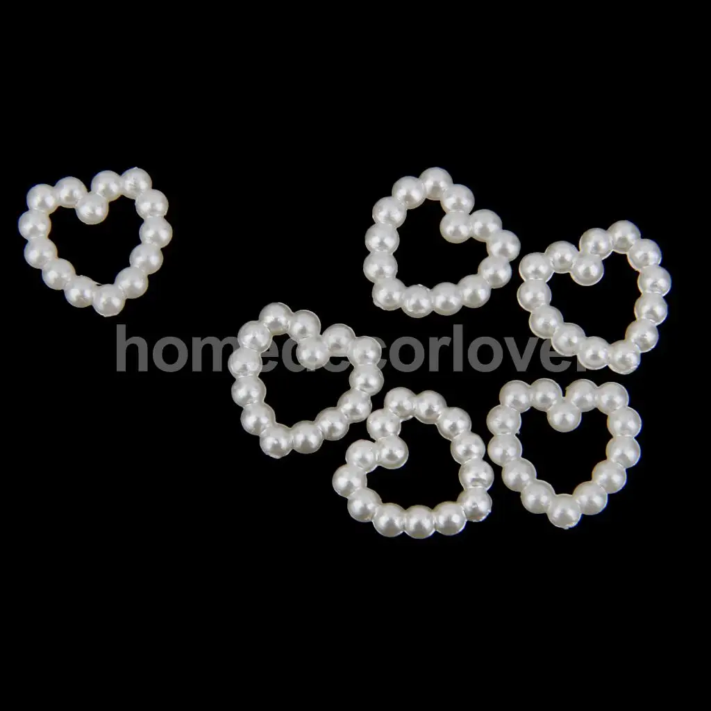 100 искусственный жемчуг в форме сердца украшения кабошона изготовление