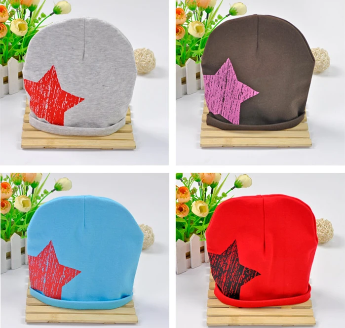 1 шт. детская хлопковая шапка со звездами | Детская одежда и обувь