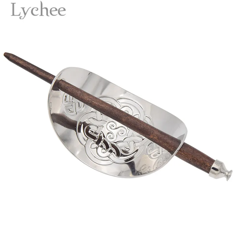 Lychee винтажные резные металлические деревянные женские палочки для волос серебристого цвета ретро женские палочки для волос ювелирные изделия для волос