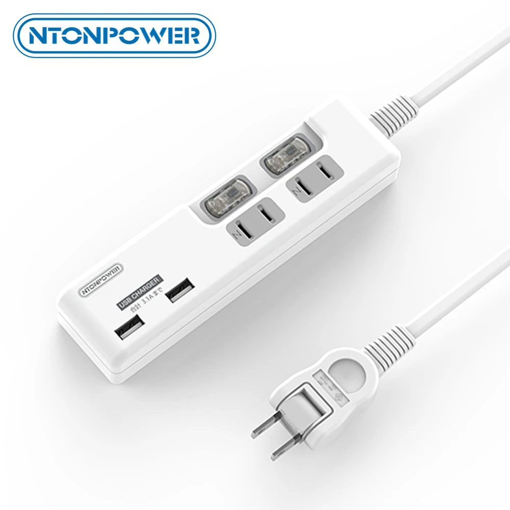Японская штепсельная вилка NTON POWER с зарядным устройством USB 2 порта умная зарядка