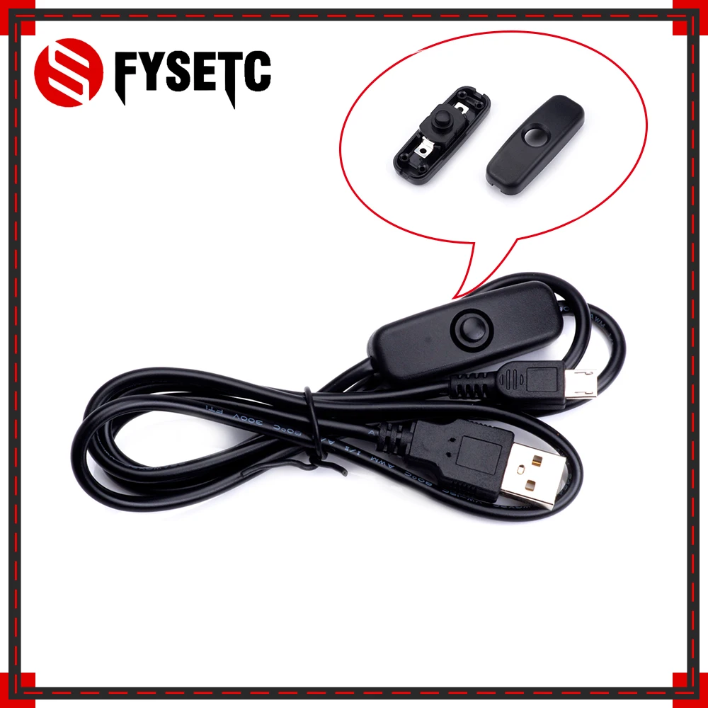 Raspberry Pi 3 Model B кабель питания с кнопкой включения/выключения Micro USB зарядный 1 м для