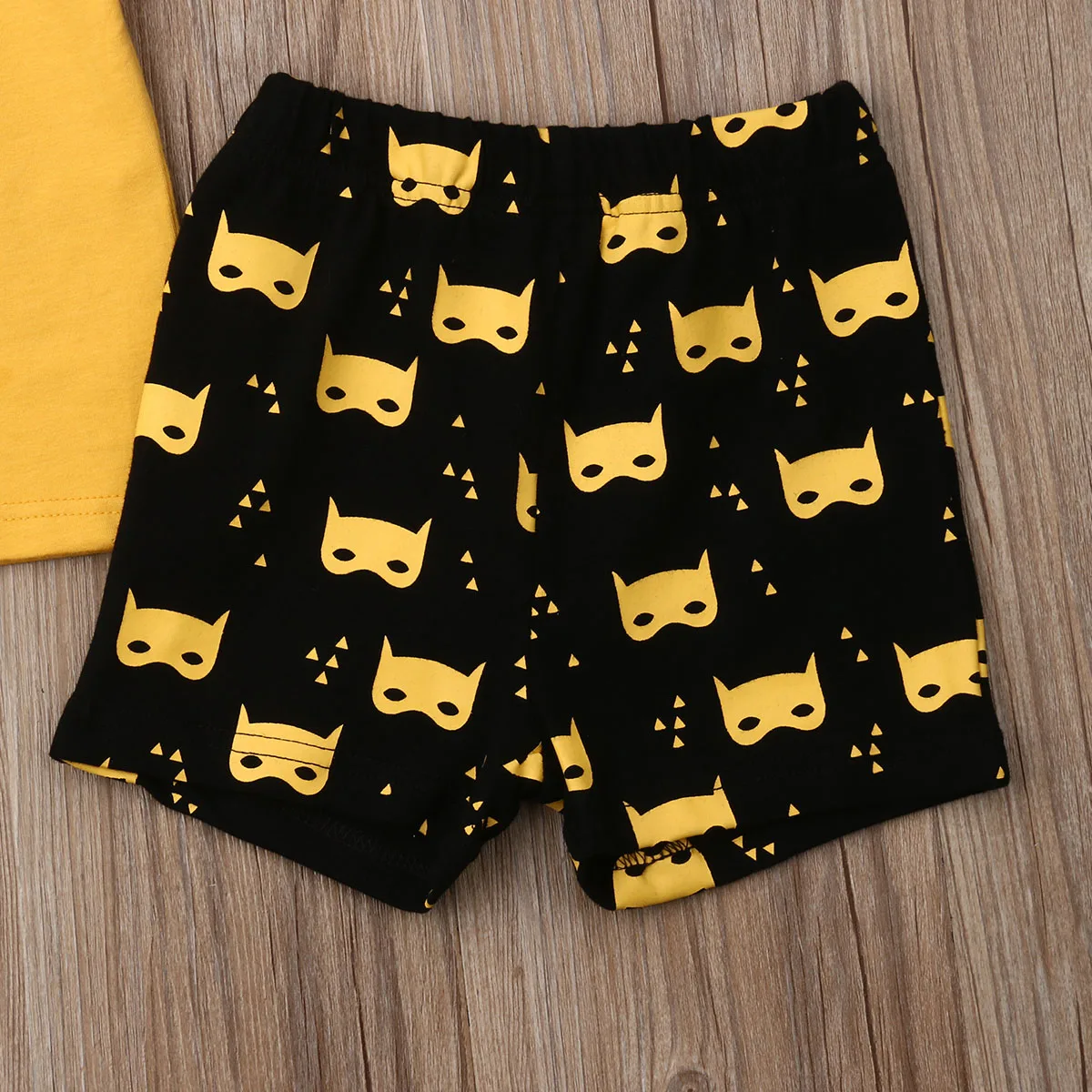 Футболка для мальчиков 0 36 месяцев желтый топ с принтом летучая мышь коротким