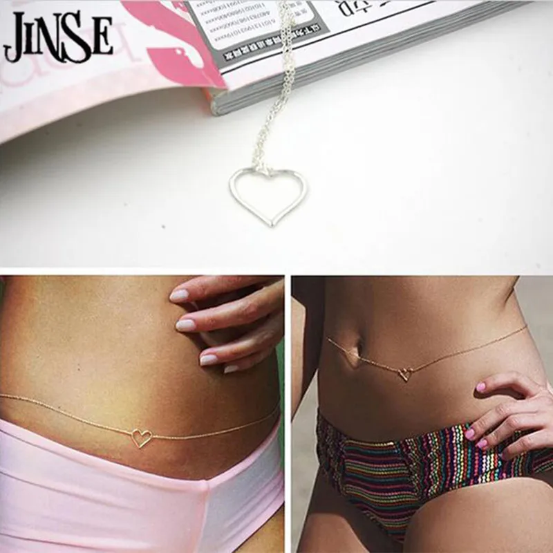 Цепочка бикини JINSE в форме сердца ажурное Ювелирное Украшение для тела интимное