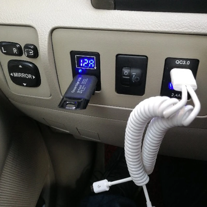 Автомобильный аудиоразъем USB-порт с адаптером напряжения ЖК-дисплей для TOYOTA Corolla