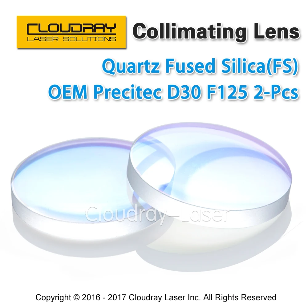Cloudray сферические Коллиматорные линзы D30 F125 2 шт. режущих головок Precitec OEM кварцевые