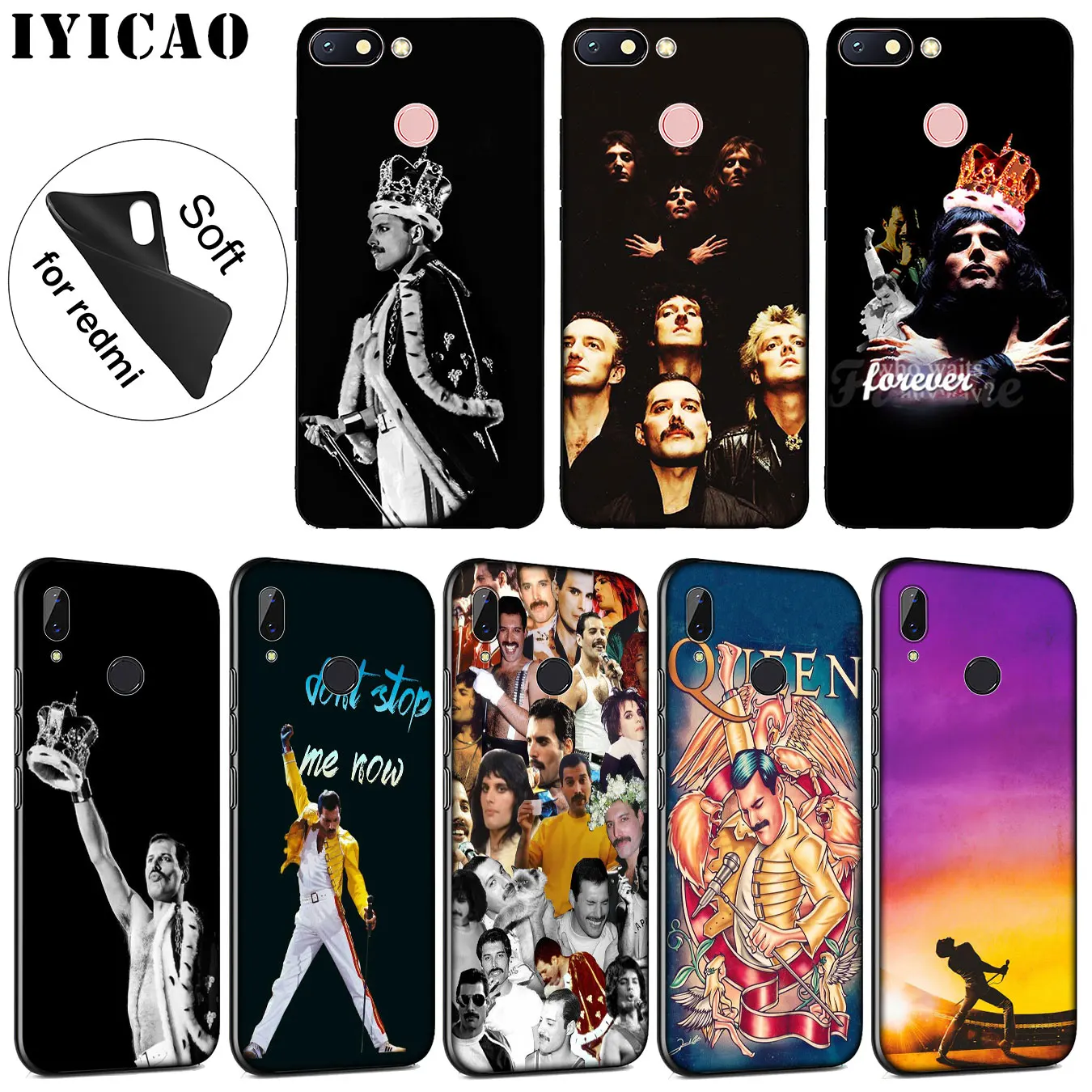IYICAO Queen Freddie Mercury Soft Silicone Phone Case for Xiaomi Redmi K30 K20 8A 7A 6A 5A S2 GO Note 8 8T 7 5 6 Pro Cover |