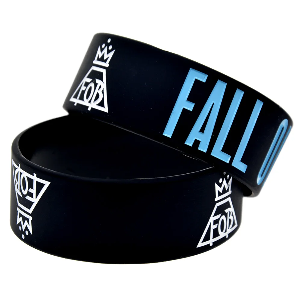 OBH 2 шт один дюйм широкий рок-стиль Fall Out Boy силиконовый резиновый браслет