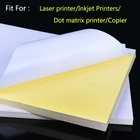 Принтер для лазерной струйной печати формата А4, 50 листов, для копировального аппарата, Крафтовая бумага, белая самоклеящаяся наклейка, этикетка, матовая поверхность, бумажный лист