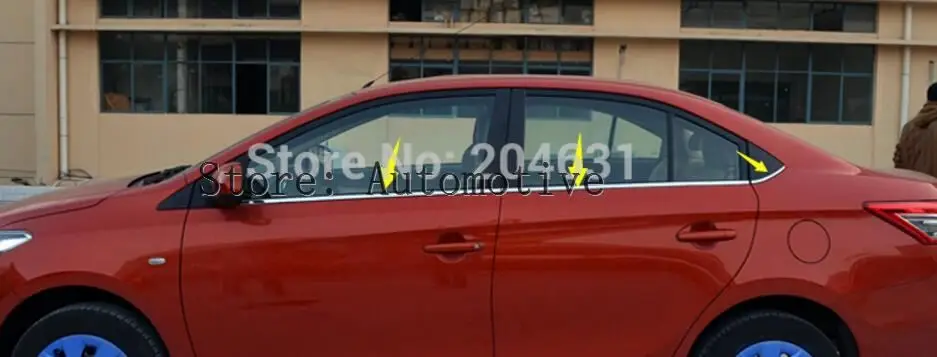 Новинка для Toyota Vios Yaris sedan 2014 2015 2016 2017 из нержавеющей стали Нижняя рамка подоконник