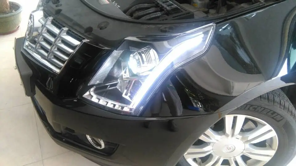 Для Cadillac SRX Светодиодная лента головной свет с линзы проектора bi xenon 2010 2013 год LD|ld