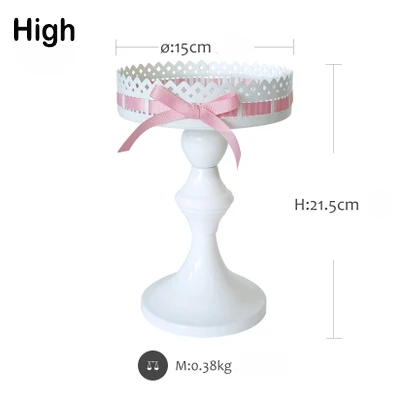 Pink 21.5cm SWEETGO ленты Кекс Стенд свежий стиль высокие ноги подсвечник 15 см торт попы украшения стола конфеты бар вечерние поставщик - Цвет: Pink 21.5cm