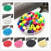 100pcs diy bracelet accessories children gift handcraft department 15 color 6mm round shape acrylic sugar beads jewelry findings