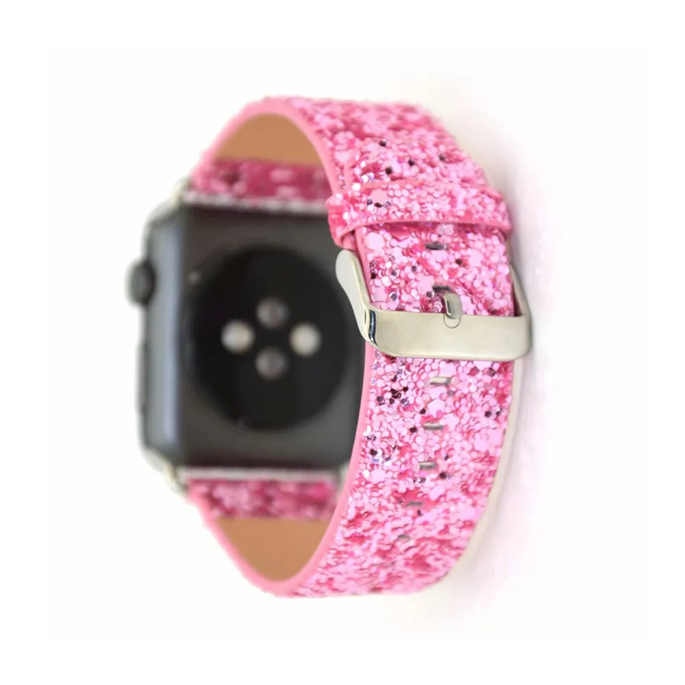 Для Apple Watch, версии Series4/3/2/1 сияющая кожа; ремешок с пряжкой, размеры 38 мм/42 мм/40 мм/44 мм Для женщин браслет