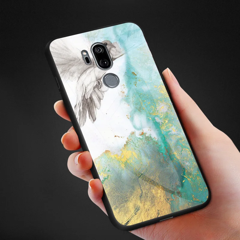 Для LG G8 G7 ThinQ G6 G5 Se Lite модный мраморный узор закаленное стекло TPU Мягкий край