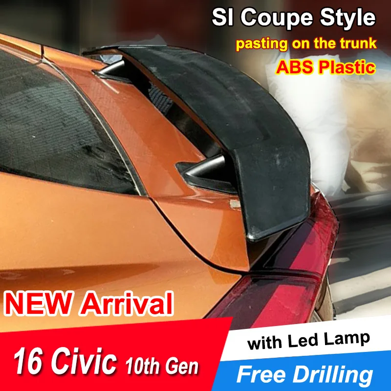 JNCFORURC Задняя Крышка багажника автомобиля Спойлеры крылья для Honda Civic 2016 17 18 Седан 4