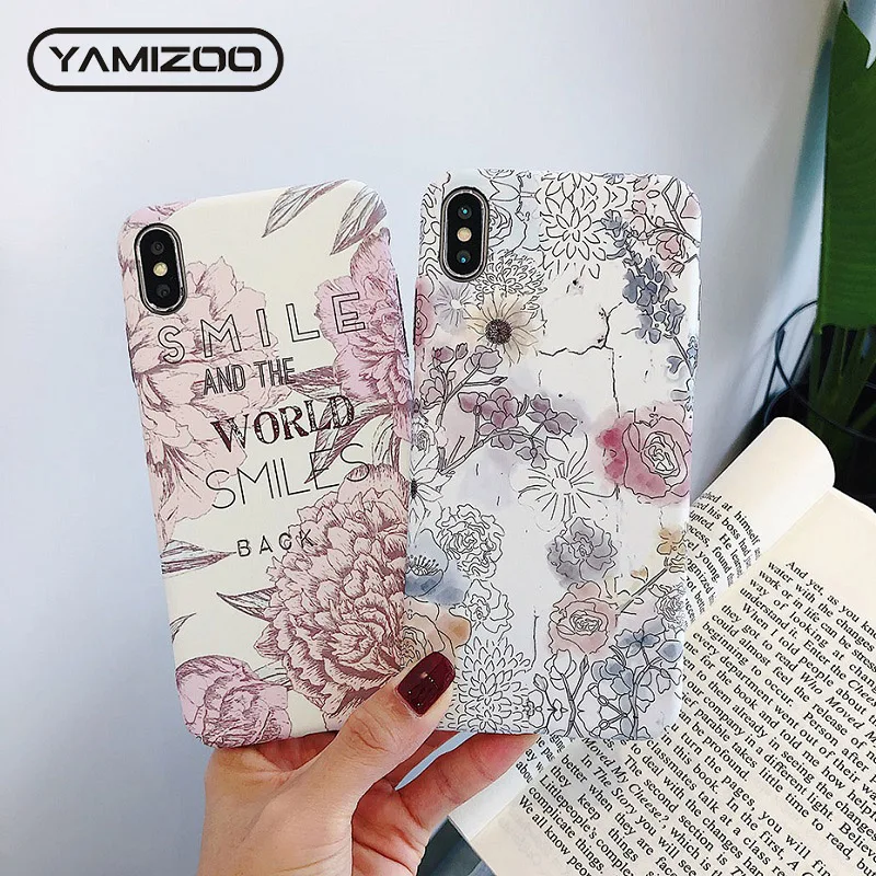 YAMIZOO 3D рельефный светящийся/цветочный/роскошный/Жесткий Чехол для iPhone 7 чехол