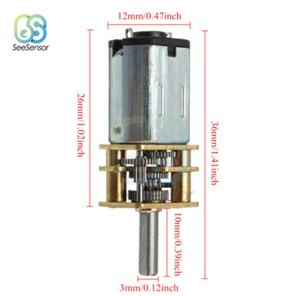 6V DC N20 мини микро-металлическая передача мотор с редуктором постоянного тока