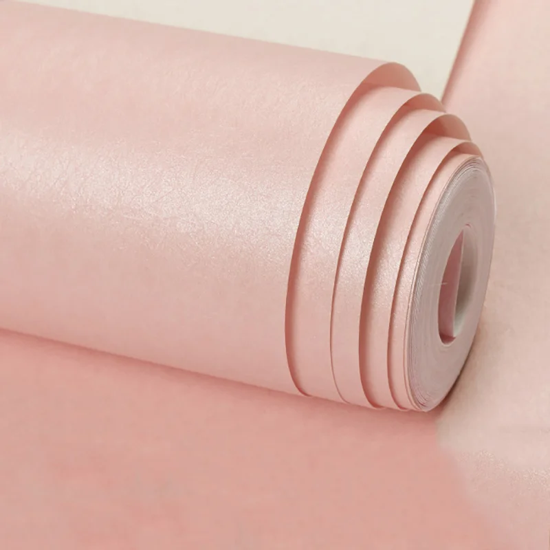 Современная Настенная бумага домашний декор однотонная розовая шелковая