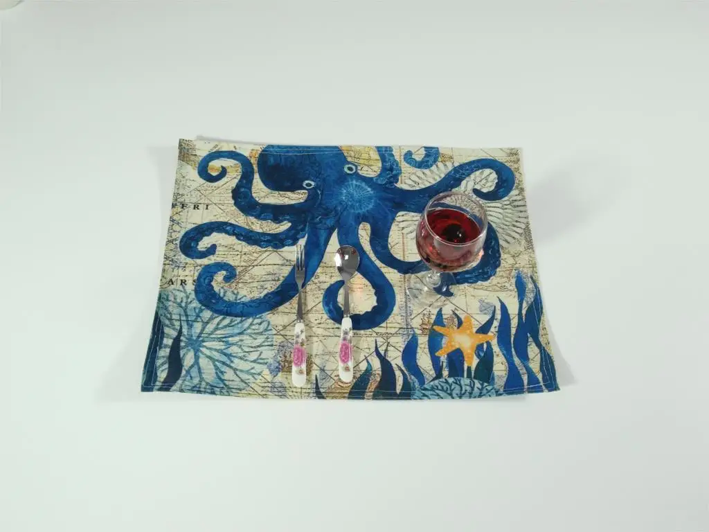 Octopus Zeegle коврики для обеденного стола из хлопка и льна, подставки для посуды, подстилки для стола, подстилки для тарелок, кухонные аксессуары, коврики - Цвет: Octopus