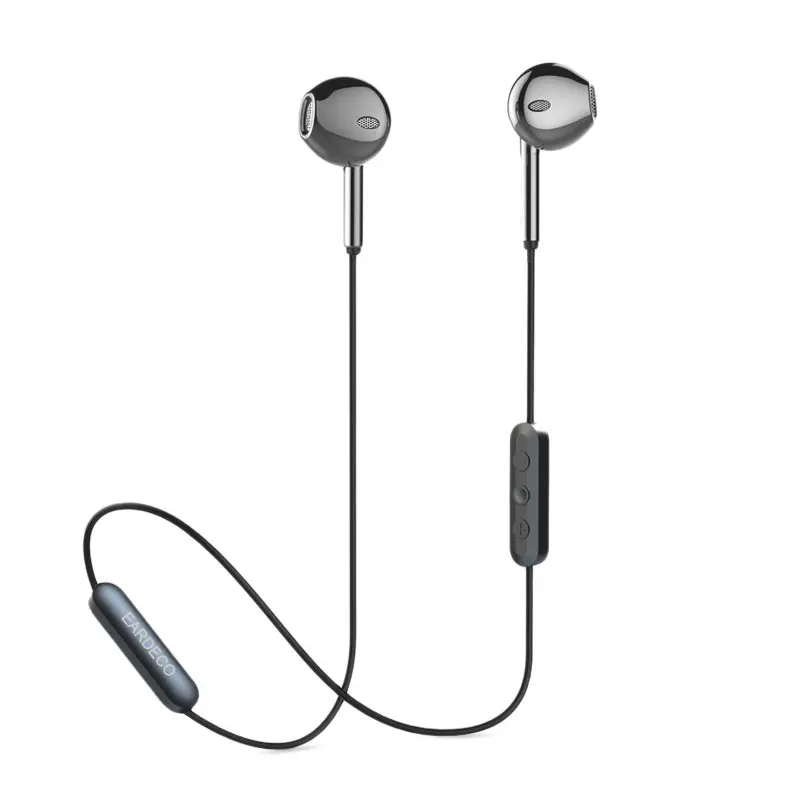 Black EARDECO металлические тяжелые басы Bluetooth наушники беспроводные наушники стерео наушники с гарнитурой спортивный телефон наушники гарнитура с микрофоном - Цвет: Black