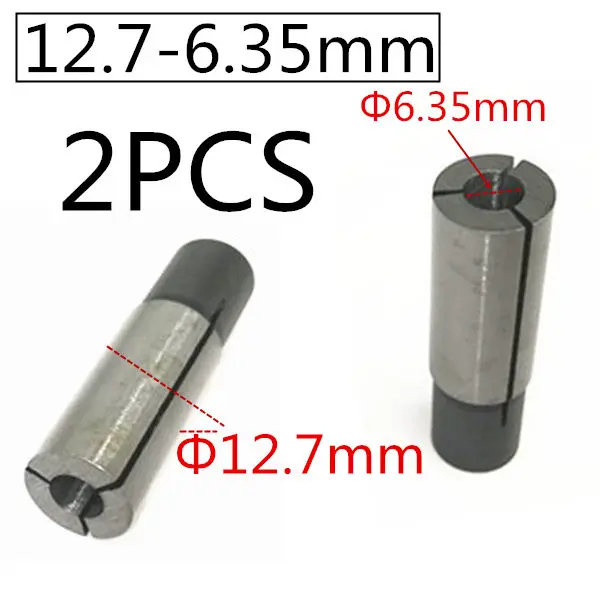 1/2 ''1/4'' 1/8 ''10 мм 8 мм 6 мм 4 мм 3 мм патрон фрезы цанговый адаптер для передачи для Makita BOSCH HITACHI DeWALT Hilti worx - Цвет: 2PCS     12.7-6.35mm