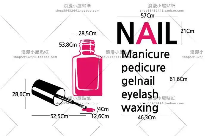 

Nail Salon Sticker Spa Decal Posters Vinyl Wall Art Decals Pegatina Decor Decoration Mural Nail Salon Sticker