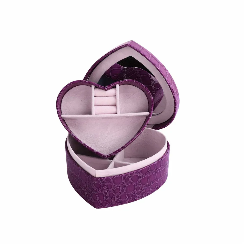 U7 Женские Кожаные Сердце Подарочные Коробки Для Хранения Украшений Органайзер