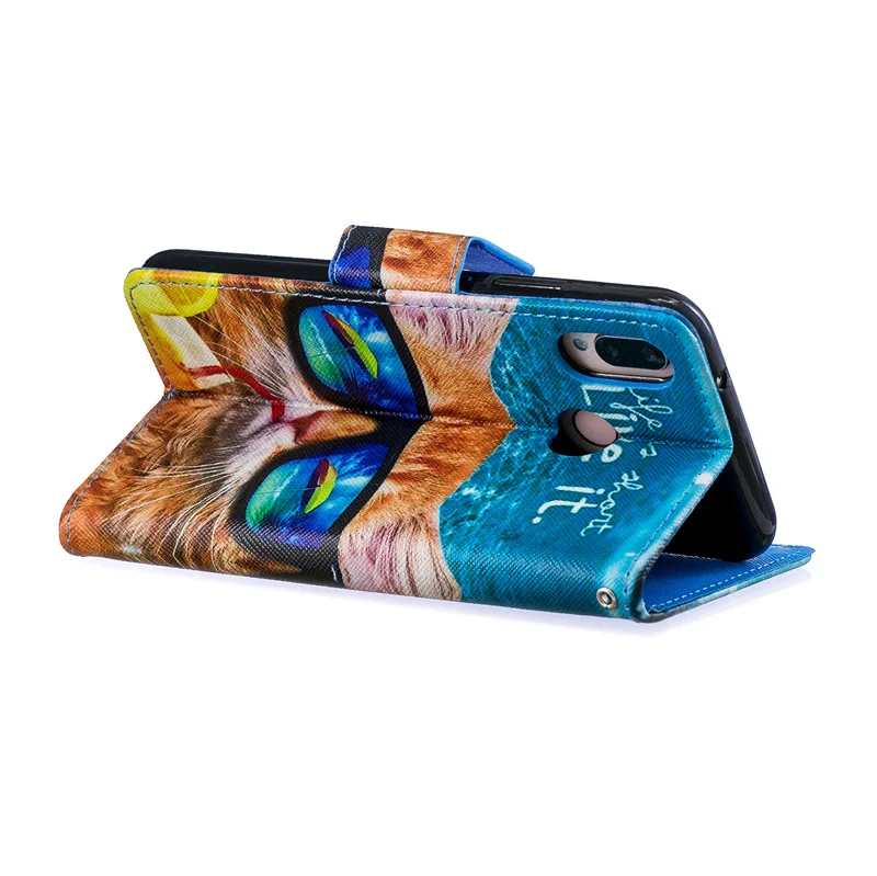 For Huawei P8 Lite 2017 CASE OWLS CAT FLOWERS Painted Wallet Case Card Slot Leather P 10 P20 Cover | Мобильные телефоны и