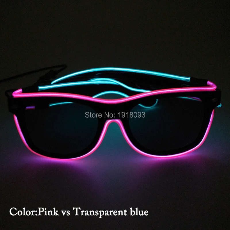 Светящиеся очки EL Wire с темными линзами искусственный звук активация инвертором