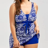 plus size swimwear women one piece swimsuit dot floral bathing suit sexy halter summer swimming suit swimdress