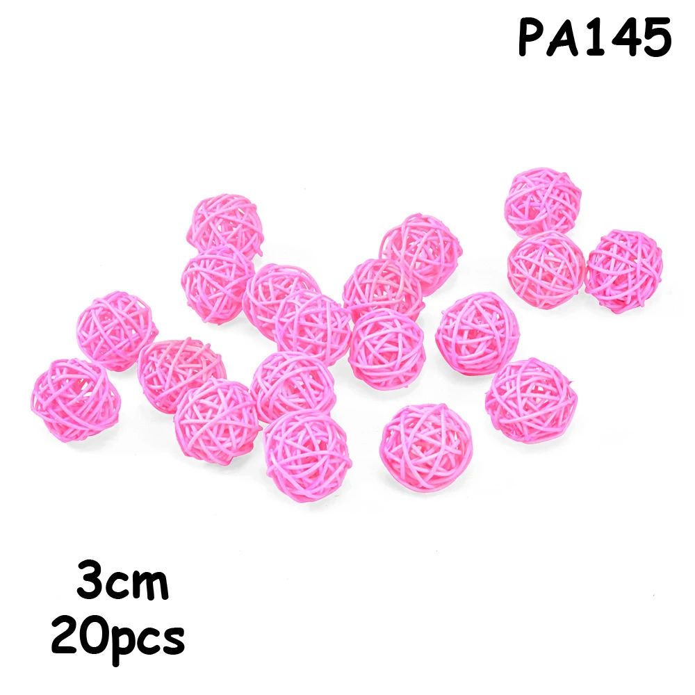 PA145 light pink 20 шт 3 см Разноцветные свадебные декоративные Ротанговые шары, Рождественский Декор украшение для дома/диаметр для домашней вечеринки на день рождения украшения для детей - Цвет: PA145 light pink