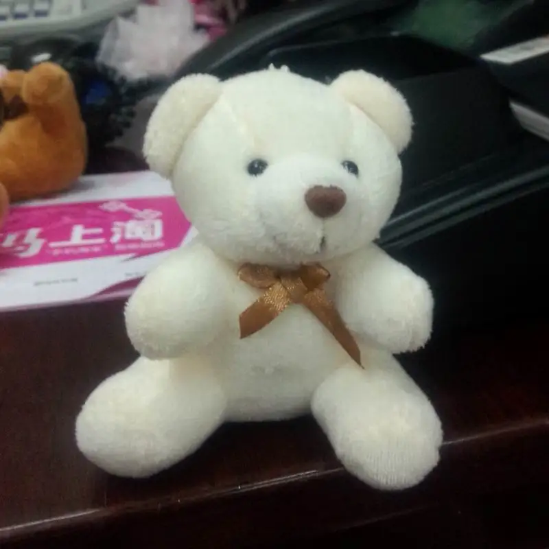 Акция Оптовая Продажа 2 шт./лот 11 см плюшевый мини коричневый медведь для телефона