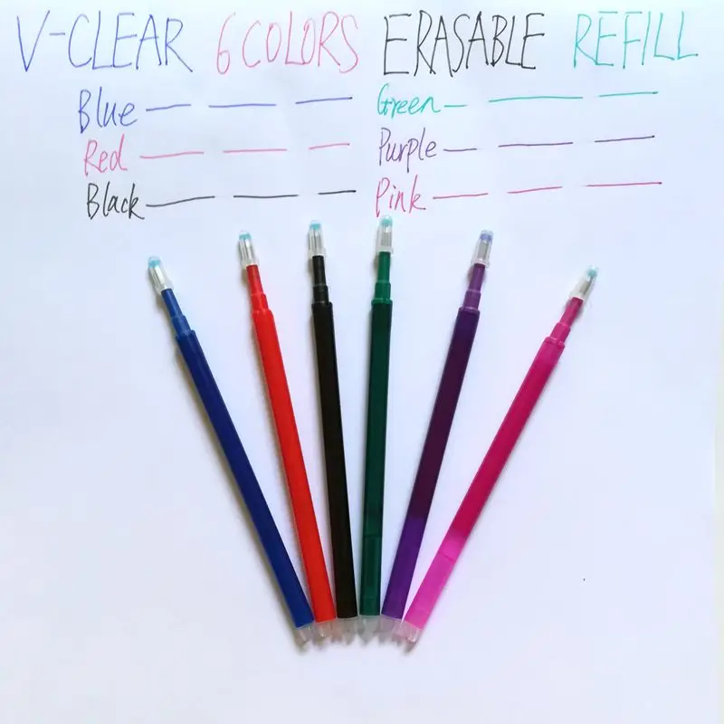 6 Colors Refill Гелевая ручка VCLEAR, 6 шт., синие стираемые чернила, ручка, 6 шт., гелевая стираемая ручка, подарок, волшебная гелевая ручка Канцелярия для учеников, школьные принадлежности - Цвет: 6 Colors Refill