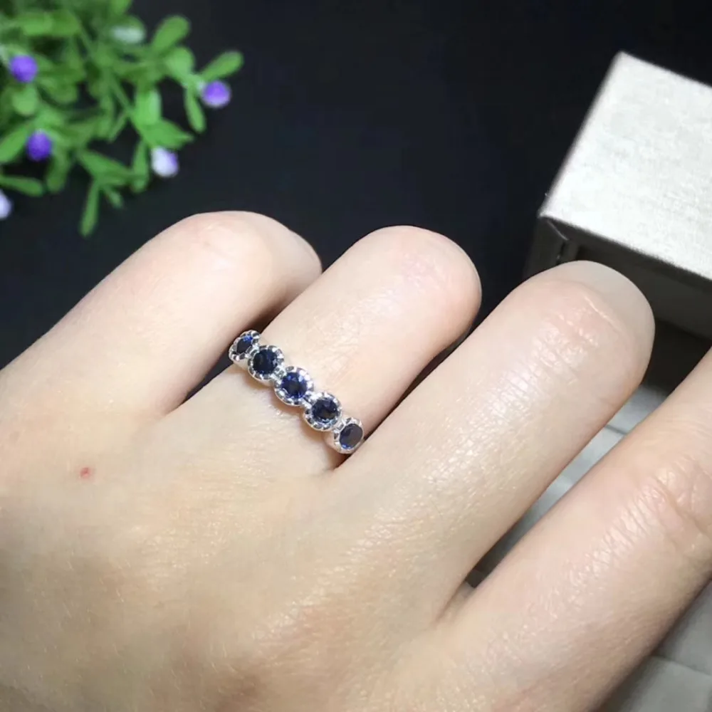 Женское кольцо с синим сапфиром из серебра 925 пробы|925 sterling gemstone rings|gemstone jewelrygemstone