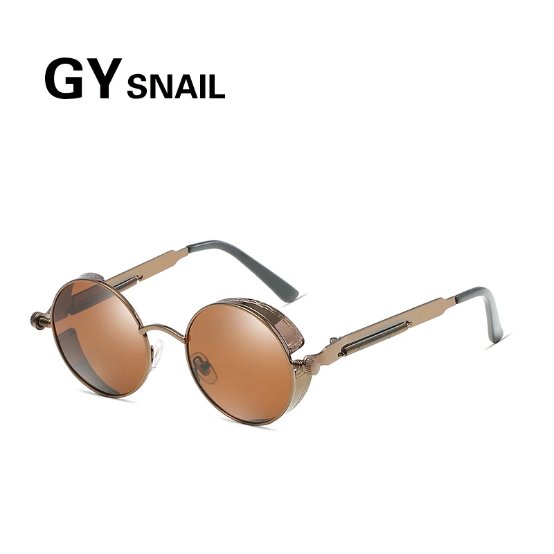 Gysnail Готический стимпанк Солнцезащитные очки для женщин Для мужчин поляризационные Для женщин солнцезащитные очки Солнцезащитные очки для женщин Ретро Круглый моды Брендовая Дизайнерская обувь зеркало - Цвет линз: COLOUR4